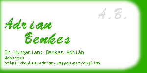 adrian benkes business card